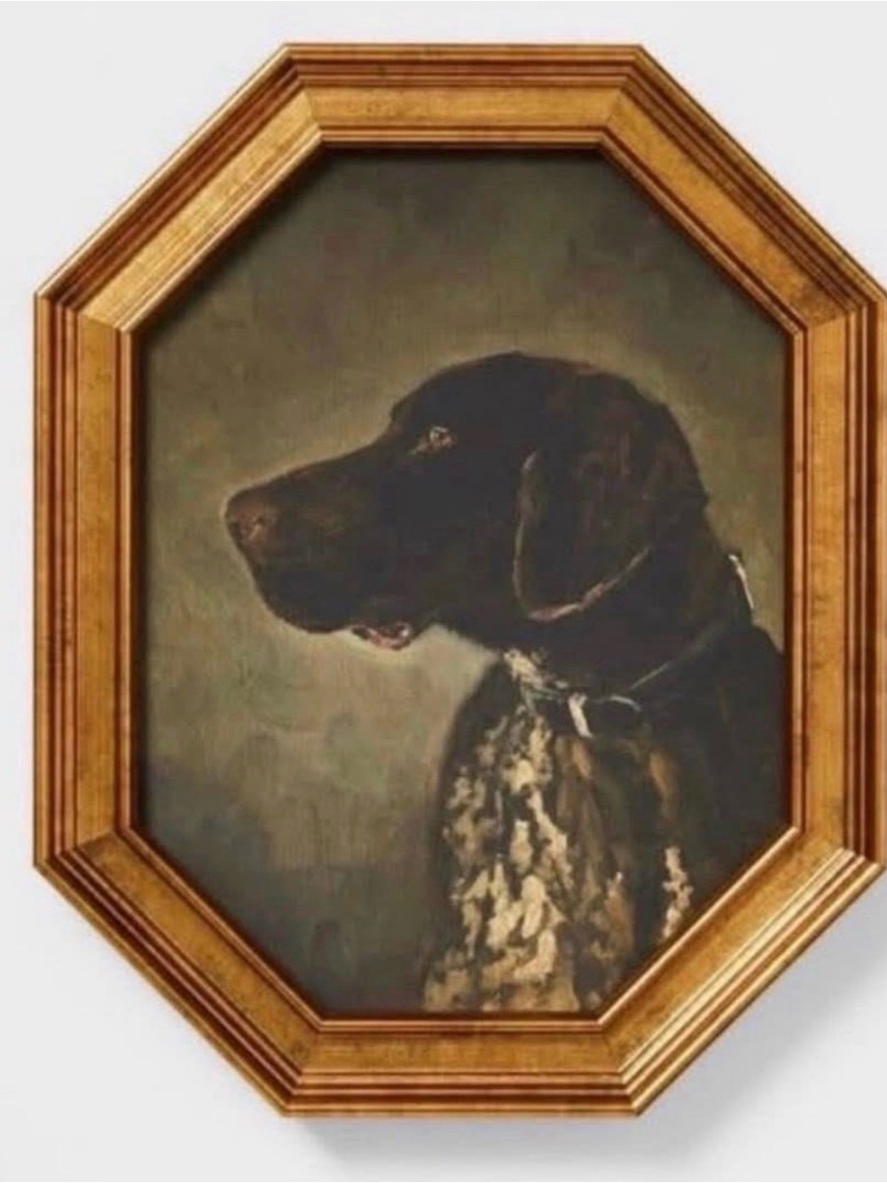 Threshold Gold Octagon Framed Black Dog Portrait